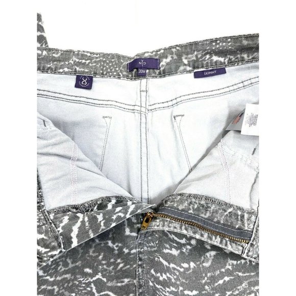 NYDJ  20W Skinny High Rise Stretch Gray Camouflage Ankle Pants Lift Tuck - Picture 4 of 11